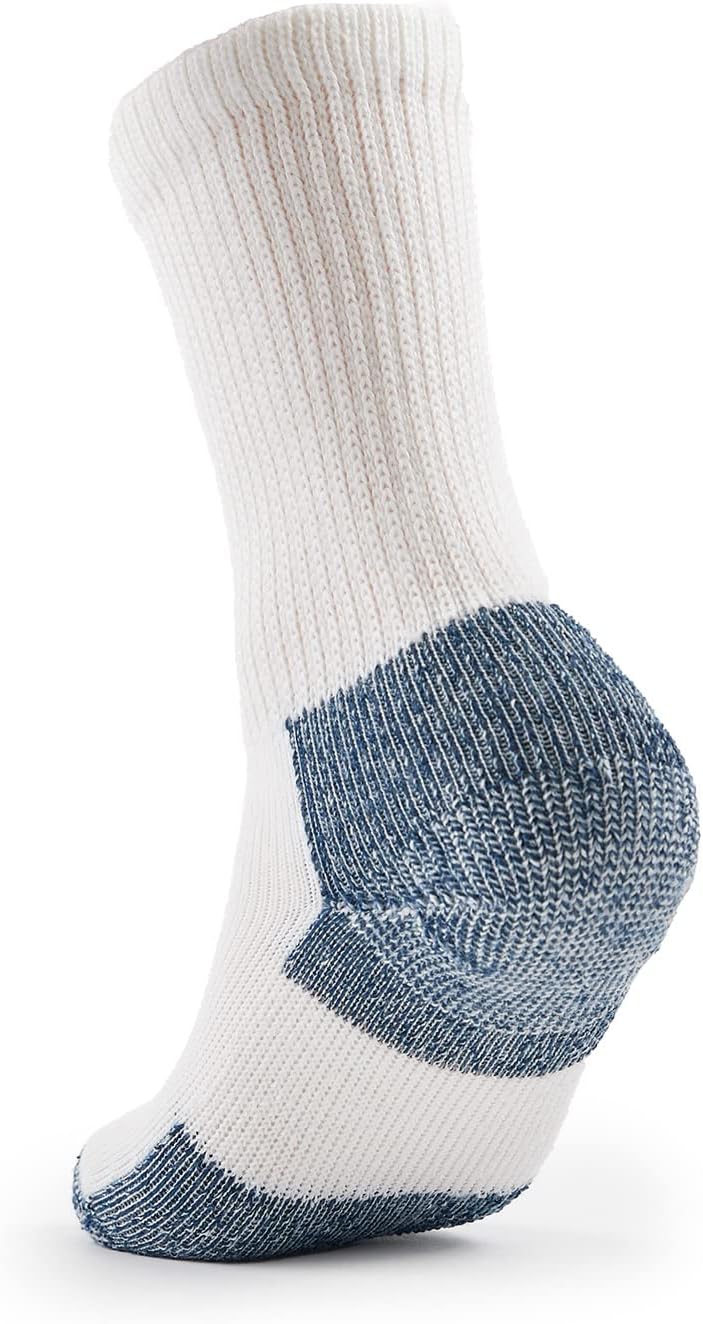 Thorlos Unisex Running Crew Socks in White/Navy - Large Size - Image 3